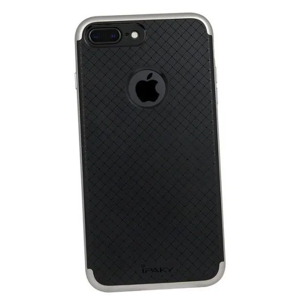 Защитный чехол iPaky для Apple iPhone 7+/7s+ (ТПУ + пластик) — Серебристый — фото 1