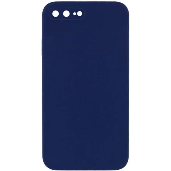 Silicone Case Square Full Camera Protective (AA) NOLOGO для Apple iPhone 7 plus / 8 plus (5.5") — Темно-синий — фото 1