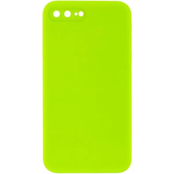 Silicone Case Square Full Camera Protective (AA) NOLOGO для Apple iPhone 7 plus / 8 plus (5.5") — Салатовый — фото 3