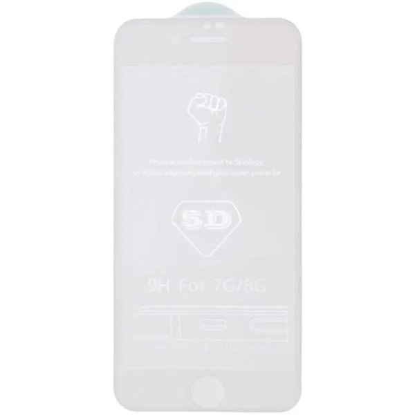 Защитное стекло 5D Hard (full glue) (тех.пак) для Apple iPhone 7 / 8 / SE (2020) (4.7") — Белый — фото 3
