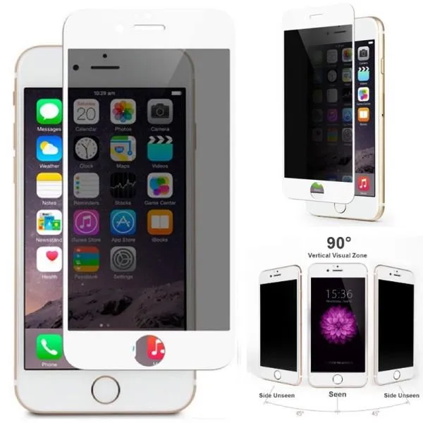 Захисне скло Privacy 5D (тех.пак) для Apple iPhone 7 / 8 / SE (2020) (4.7") — Білий — фото 2