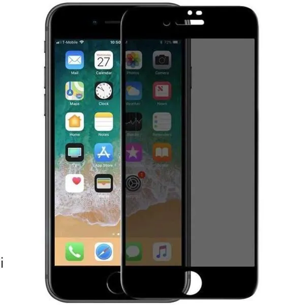 Захисне скло Privacy 5D (тех.пак) для Apple iPhone 7 / 8 / SE (2020) (4.7") — Чорний
