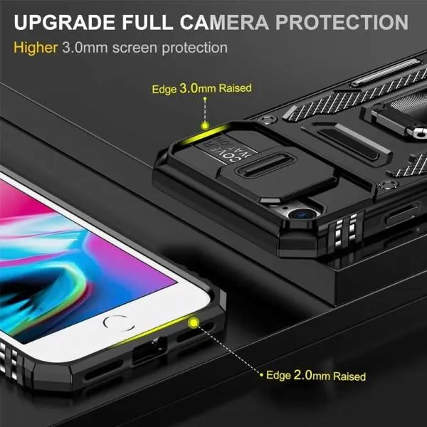 Ударостійкий чохол Camshield Army Ring для Apple iPhone 7 / 8 / SE (2020) (4.7") — Чорний — фото 3