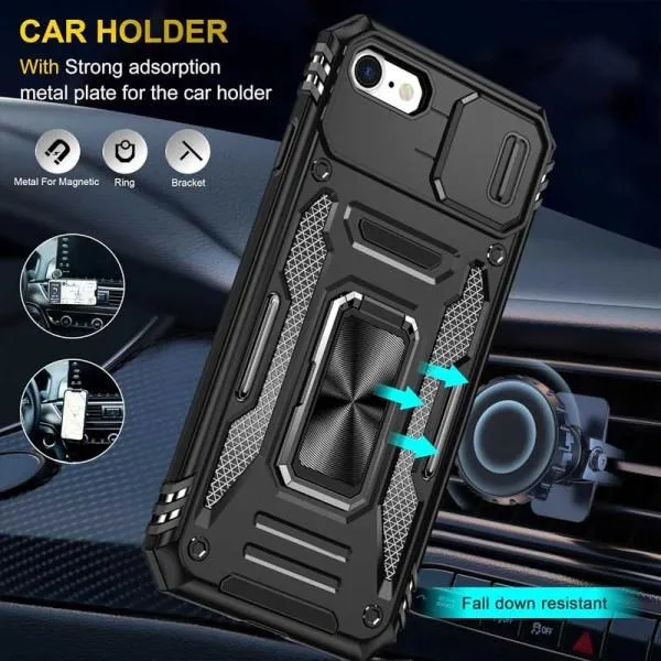Ударостійкий чохол Camshield Army Ring для Apple iPhone 7 / 8 / SE (2020) (4.7") — Чорний — фото 4