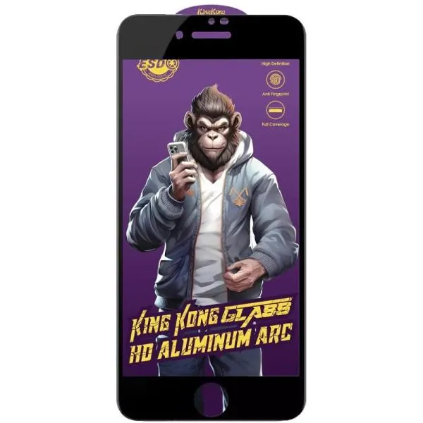 Защитное стекло 5D Anti-static Purple (тех.пак) для Apple iPhone 7 / 8 / SE (2020) (4.7") — Черный