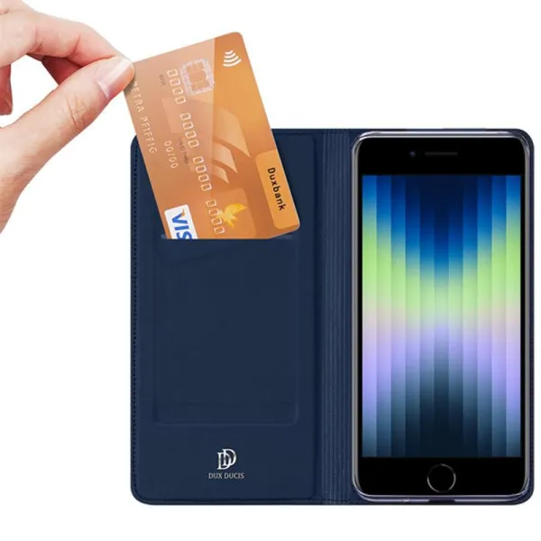 Чехол-книжка Dux Ducis с карманом для визиток для Apple iPhone 7 / 8 / SE (2020) (4.7") — Синий — фото 2