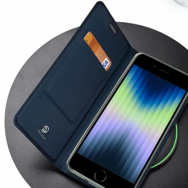Чехол-книжка Dux Ducis с карманом для визиток для Apple iPhone 7 / 8 / SE (2020) (4.7") — Синий — фото 4