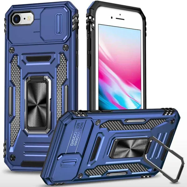 Ударостійкий чохол Camshield Army Ring для Apple iPhone 7 / 8 / SE (2020) (4.7") — Синій — фото 1