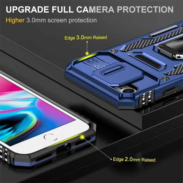 Ударостійкий чохол Camshield Army Ring для Apple iPhone 7 / 8 / SE (2020) (4.7") — Синій — фото 3