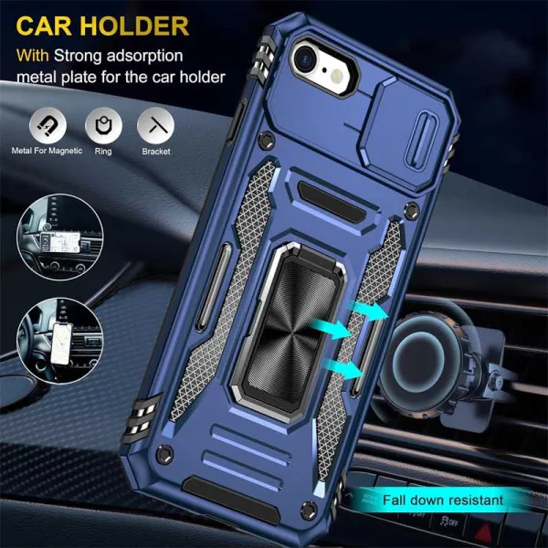 Ударостійкий чохол Camshield Army Ring для Apple iPhone 7 / 8 / SE (2020) (4.7") — Синій — фото 4