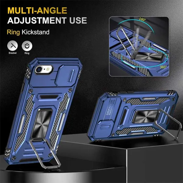 Ударостійкий чохол Camshield Army Ring для Apple iPhone 7 / 8 / SE (2020) (4.7") — Синій — фото 5