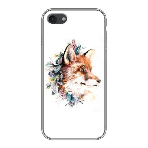 Чехол с принтом «Лисичка в цветочках» для iPhone 7