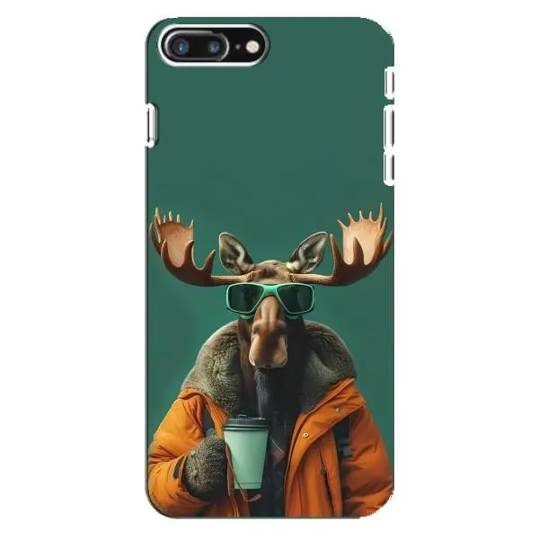 Чохол з принтом «Лось з кавою» для iPhone 8 Plus