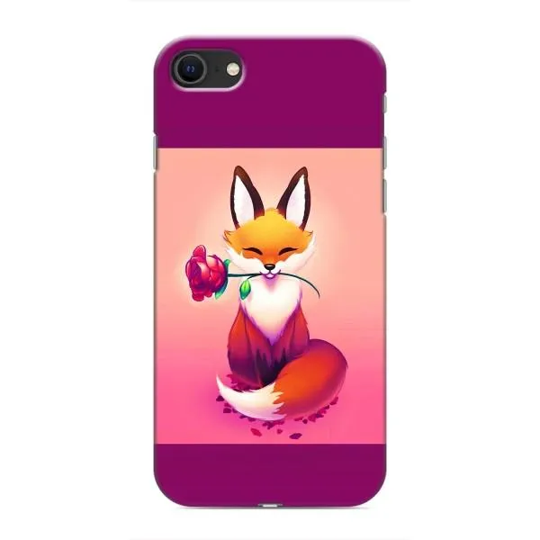 Чехол с принтом «Лисичка с розочкой» для iPhone SE (2020)
