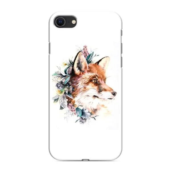 Чехол с принтом «Лисичка в цветочках» для iPhone SE (2020)