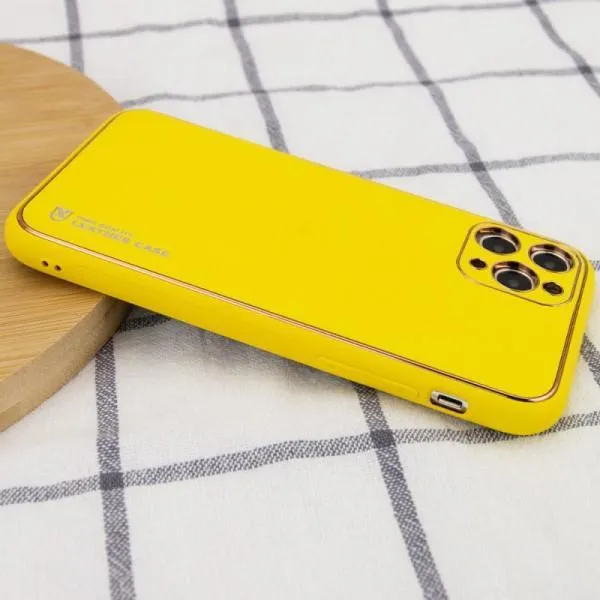 Кожаный чехол Xshield для Apple iPhone 11 Pro (5.8") — Желтый — фото 3