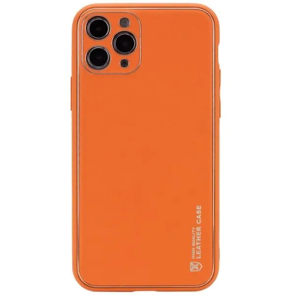 Кожаный чехол Xshield для Apple iPhone 11 Pro (5.8") — Оранжевый — фото 1