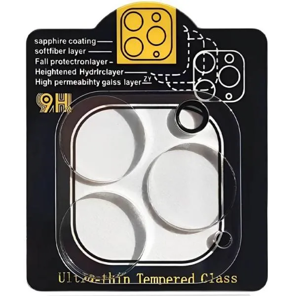 Захисне скло на камеру Full Block (тех.пак) для Apple iPhone 11 Pro (5.8") / 11 Pro Max (6.5") — Прозорий