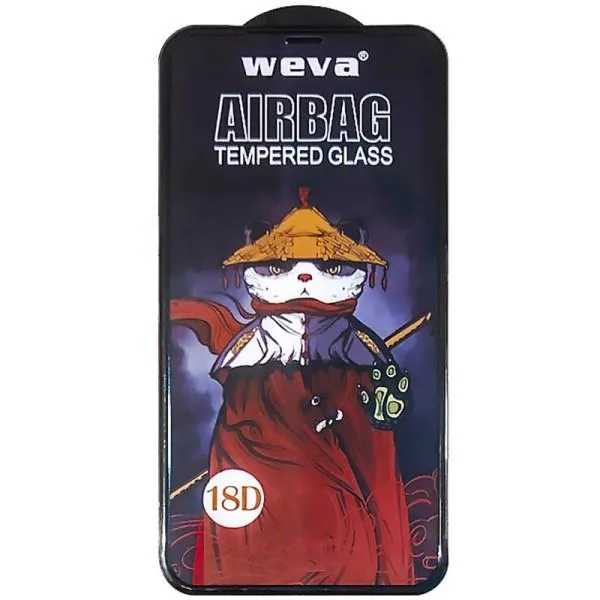 Захисне 2.5D скло Weva AirBag (тех.пак) для Apple iPhone 11 Pro / X / XS (5.8") — Чорний — фото 1