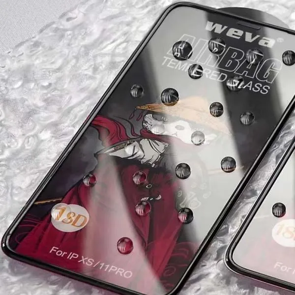 Захисне 2.5D скло Weva AirBag (тех.пак) для Apple iPhone 11 Pro / X / XS (5.8") — Чорний — фото 2