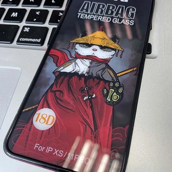 Захисне 2.5D скло Weva AirBag (тех.пак) для Apple iPhone 11 Pro / X / XS (5.8") — Чорний — фото 3