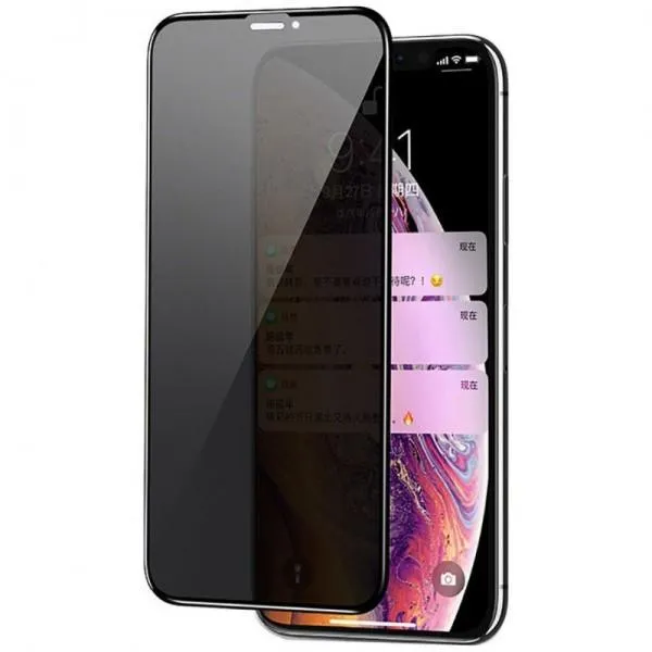 Защитное стекло Privacy 5D (тех.пак) для Apple iPhone 11 / XR (6.1") — Черный — фото 1