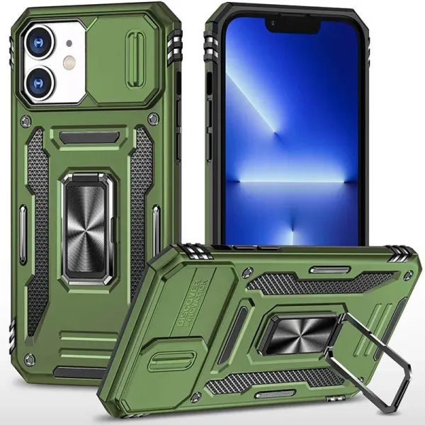 Ударостійкий чохол Camshield Army Ring для Apple iPhone 11 (6.1") — Оливковий — фото 1