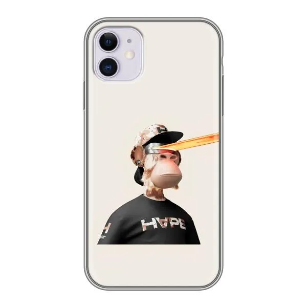 Чехол с принтом «обезьяна NFT в очках» для iPhone 11