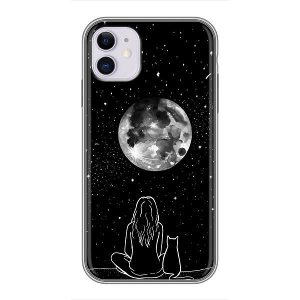 Чохол з принтом «Дівчина з котом» для iPhone 11 Чохол з принтом «Дівчина з котом» для iPhone 11