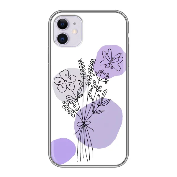 Чехол с принтом «Букет фиолетовая абстракция» для iPhone 11