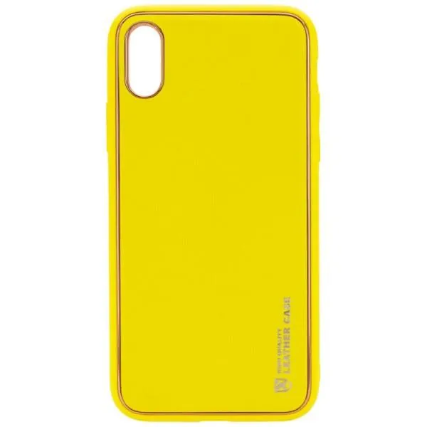 Шкіряний чохол Xshield для Apple iPhone XR (6.1") — Жовтий — фото 1
