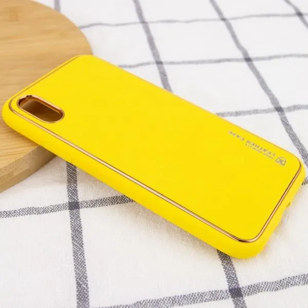 Шкіряний чохол Xshield для Apple iPhone XR (6.1") — Жовтий — фото 2