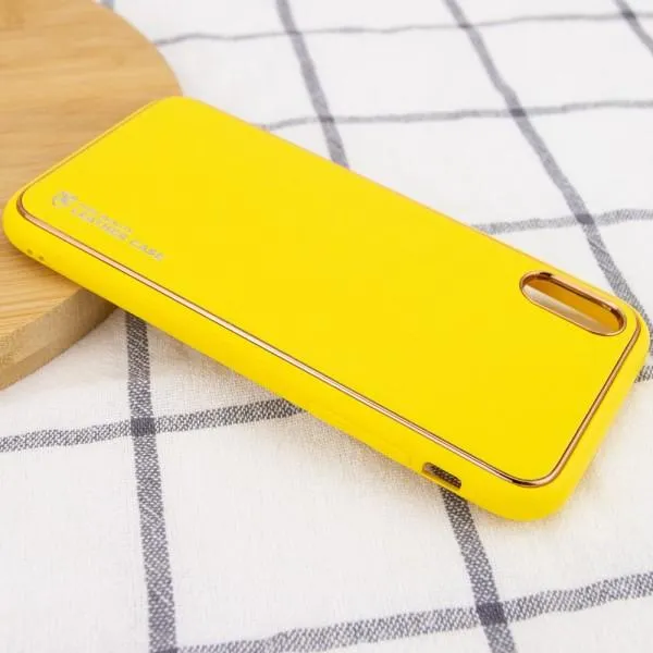 Шкіряний чохол Xshield для Apple iPhone XR (6.1") — Жовтий — фото 3