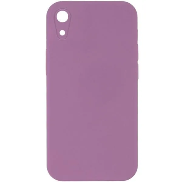 Silicone Case Square Full Camera Protective (AA) NOLOGO для Apple iPhone XR (6.1") — Лиловый — фото 1