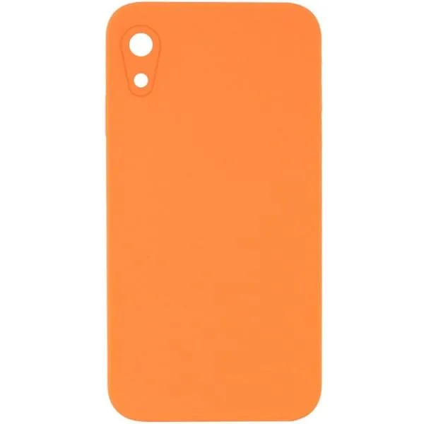 Silicone Case Square Full Camera Protective (AA) NOLOGO для Apple iPhone XR (6.1") — Оранжевый — фото 1