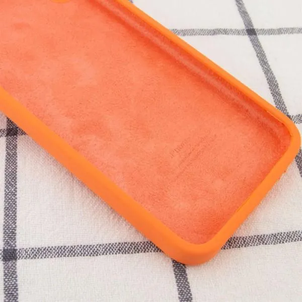 Silicone Case Square Full Camera Protective (AA) NOLOGO для Apple iPhone XR (6.1") — Оранжевый — фото 3
