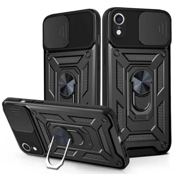 Чехол Ummi Camshield Serge Ring для Apple iPhone XR (6.1") — Черный — фото 1