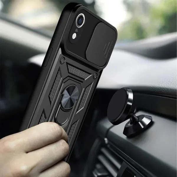 Чехол Ummi Camshield Serge Ring для Apple iPhone XR (6.1") — Черный — фото 2