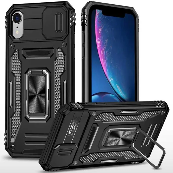 Ударопрочный чехол Camshield Army Ring для Apple iPhone XR (6.1") — Черный — фото 1 Ударопрочный чехол Camshield Army Ring для Apple iPhone XR (6.1") — Черный — фото 1