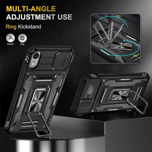 Ударопрочный чехол Camshield Army Ring для Apple iPhone XR (6.1") — Черный — фото 2 Ударопрочный чехол Camshield Army Ring для Apple iPhone XR (6.1") — Черный — фото 2