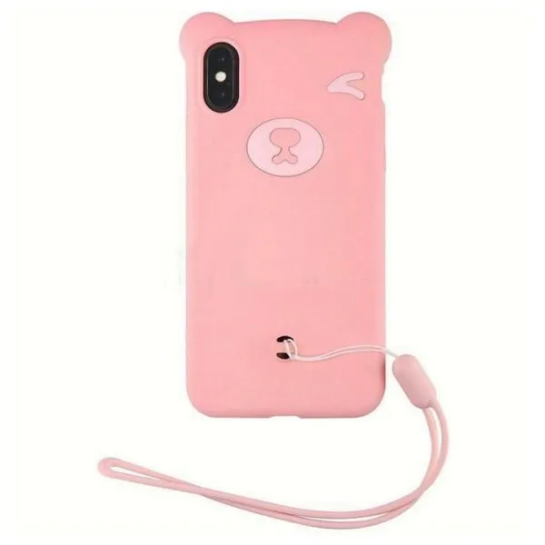 3D-чохол Fashion Case Bear для iPhone Xs Max — Рожевий — фото 2