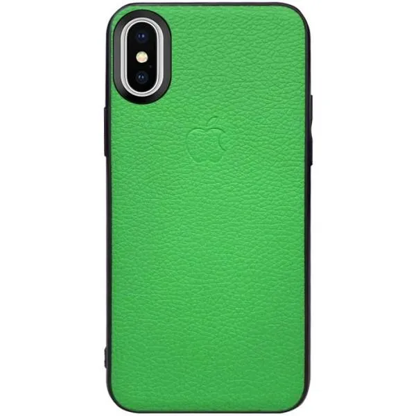 Чохол з натуральної шкіри серії Epic Vivi Logo для Apple iPhone XS Max (6.5") — Зелений