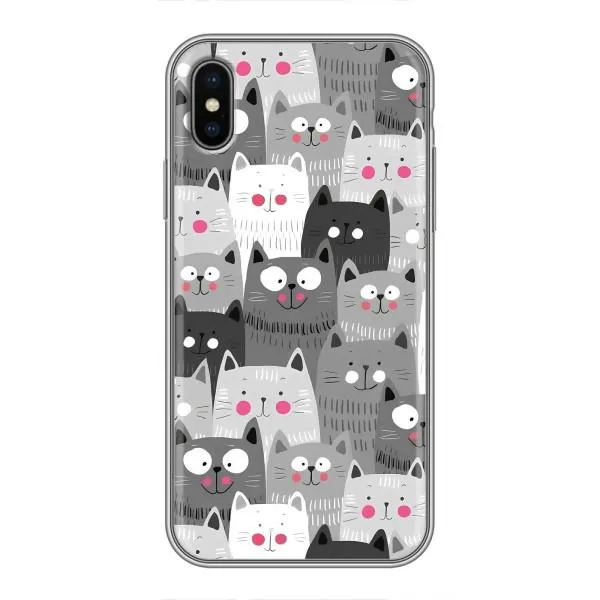 Чохол з принтом «Мальовані котики» для iPhone Xs Max