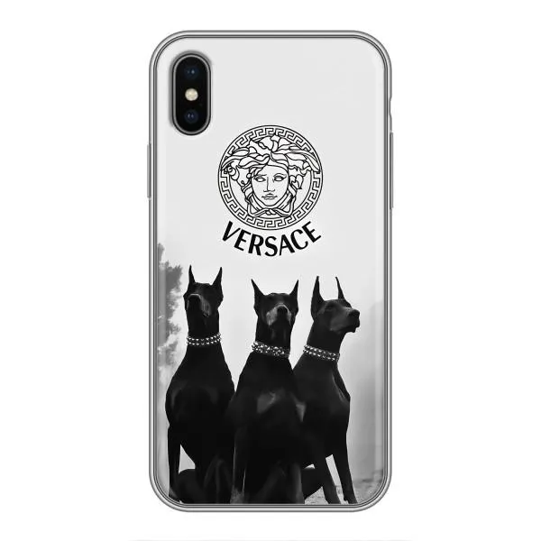Чехол с принтом «Доберман Версаче» для iPhone Xs Max