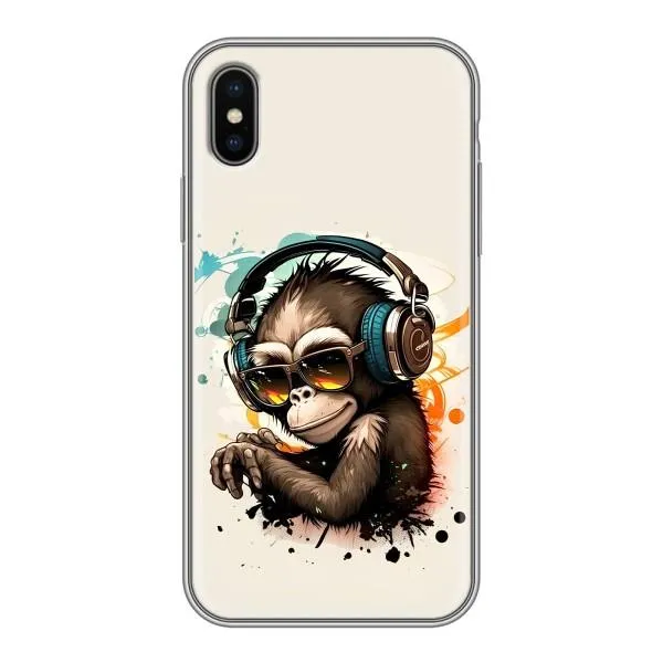 Чохол з принтом «Макака в навушниках» для iPhone Xs Max