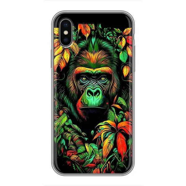 Чохол з принтом «Мавпа в квітах» для iPhone Xs Max