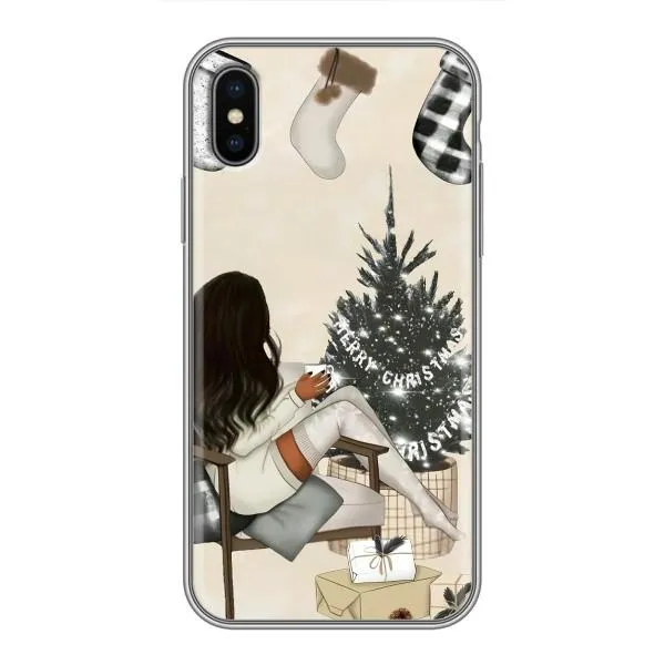 Чехол с принтом «Девушка с елкой» для iPhone Xs Max