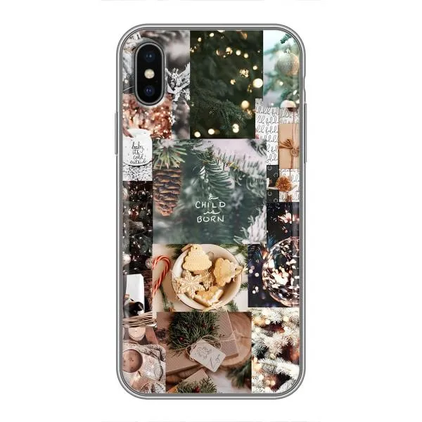 Чехол с принтом «Рождественский коллаж» для iPhone Xs Max