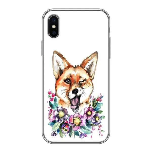 Чехол с принтом «Веселая лисичка» для iPhone Xs