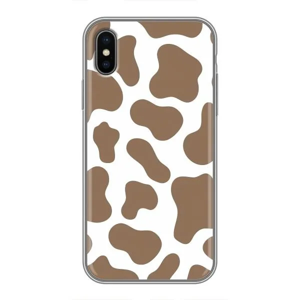 Чехол с принтом «Коричневая Буренка» для iPhone Xs
